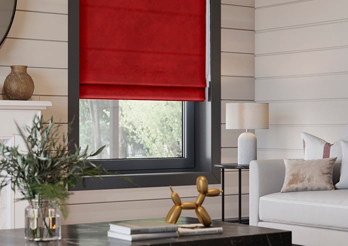 Odessa Velvet, Scarlet - Twist&Fit Roman Blind - Image 5